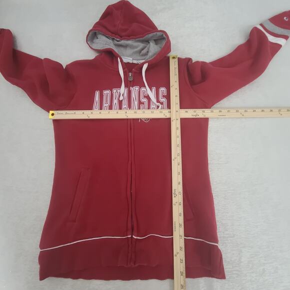 Champion University of Arkansas Razorbacks women fullzip hoodie red Size Medium - Picture 4 of 12